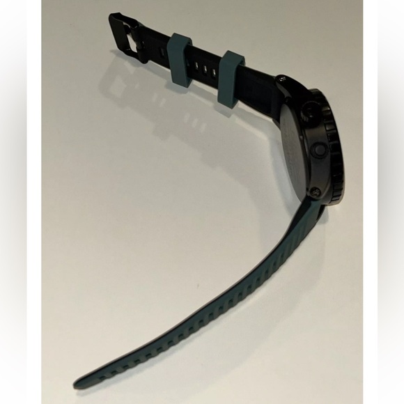 Watch Band 25mm Green w Black Rubber Replacement 4 Nixon 51-30 Strap Garmin NEW! - Picture 5 of 12